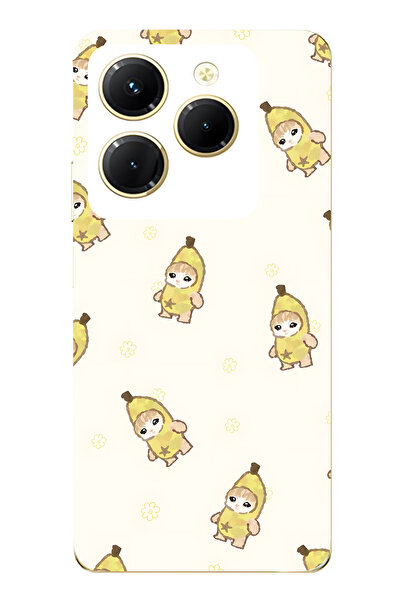 FLAMENKO حافظة هاتف شفافة متوافقة مع هاتف Infinix Hot 40i من نوع Banana Costu...