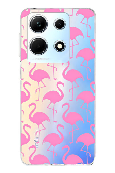 FLAMENKO حافظة هاتف إنفينيكس نوت 30 متوافقة مع فلامينجو منقوش شفافة