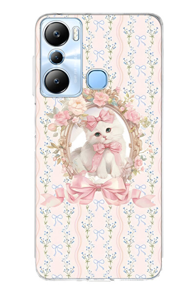 FLAMENKO حافظة هاتف شفافة متوافقة مع هاتف Infinix Hot 20i باللون الوردي Bowkn...