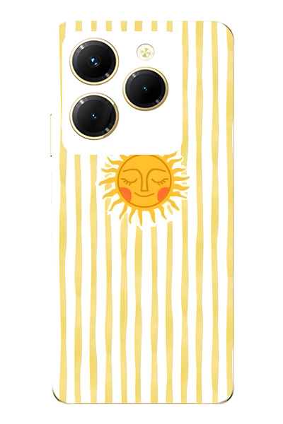 FLAMENKO حافظة هاتف شفافة متوافقة مع هاتف Infinix Hot 40i باللون الأصفر مخطط ...