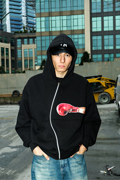 Designer Punch Zip Up Hoodie