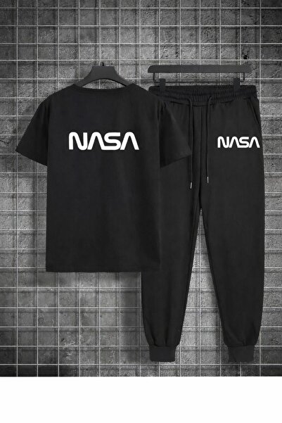 zeag Unisex Nasa Printed Tracksuit T-Shirt Set