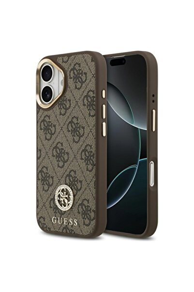 Guess Carcasă pentru iPhone 17, Hardcase 4G Strass Logo MagSafe, Maro