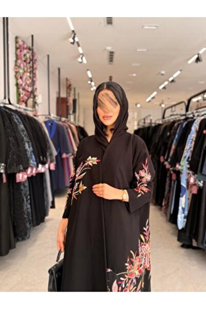 dar laha abaya Abaya D877 - Ceramic Fabric with Colorful Design