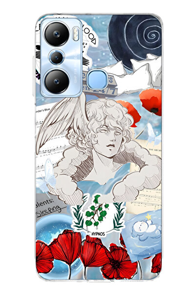 FLAMENKO حافظة هاتف شفافة متوافقة مع هاتف Infinix Hot 20i من نوع Hypnos منقوش