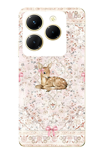 FLAMENKO حافظة هاتف شفافة متوافقة مع هاتف Infinix Hot 40i من نوع Geyik ve Fiy...