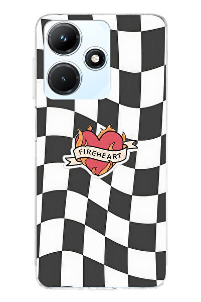 FLAMENKO حافظة هاتف شفافة متوافقة مع هاتف Infinix Hot 30i من نوع Fireheart Sq...