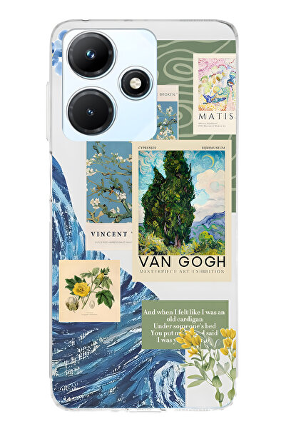 FLAMENKO حافظة هاتف إنفينيكس هوت 30i شفافة متوافقة مع فان جوخ منقوش