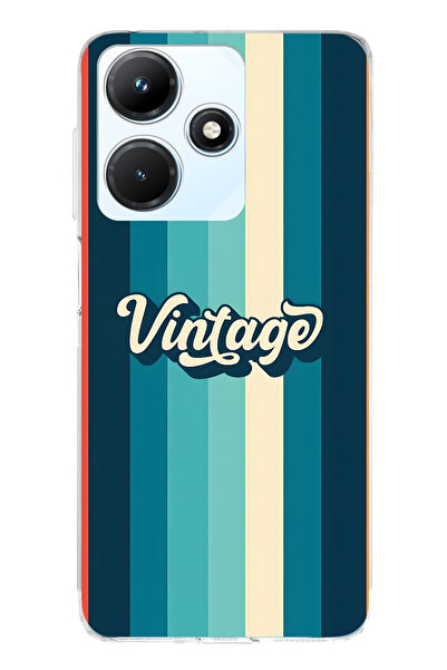 FLAMENKO حافظة هاتف شفافة متوافقة مع Infinix Hot 30i Vintage منقوش