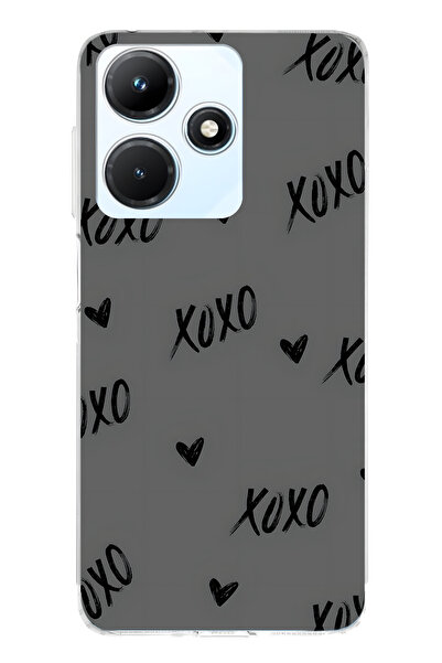 FLAMENKO حافظة هاتف شفافة متوافقة مع Infinix Hot 30i XOXO منقوش