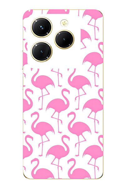 FLAMENKO حافظة هاتف إنفينيكس هوت 40i المتوافقة مع فلامينجو منقوش شفافة