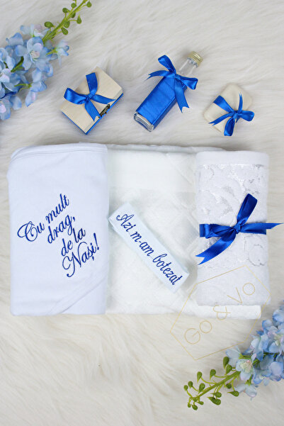 GoVo Kids Embroidered baptismal kit, "With love from the Godparents" – Baptis...