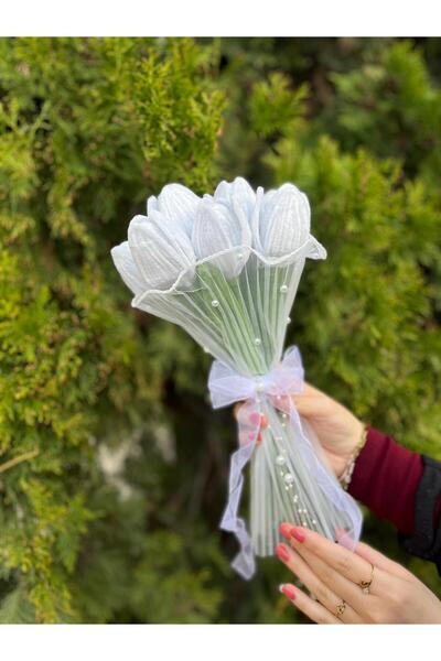 Lilia Flowers El Yapımı Şönil Gelin Buketi