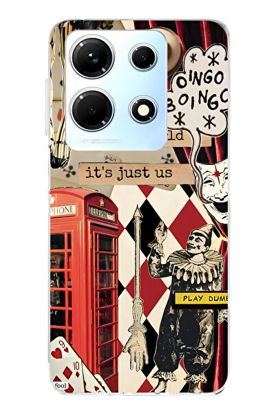 FLAMENKO حافظة هاتف شفافة متوافقة مع هاتف Infinix Note 30 من نوع Clown Collag...