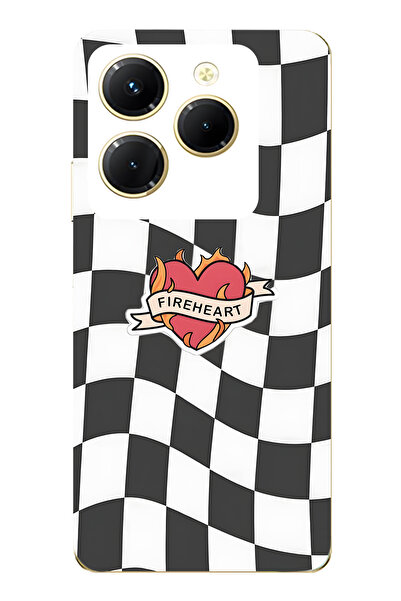 FLAMENKO حافظة هاتف شفافة متوافقة مع هاتف Infinix Hot 40i من نوع Fireheart Sq...