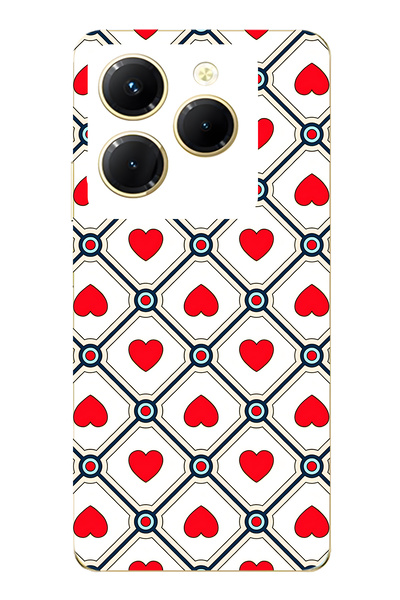 FLAMENKO حافظة هاتف شفافة متوافقة مع هاتف Infinix Hot 40i باللون الأحمر القدي...