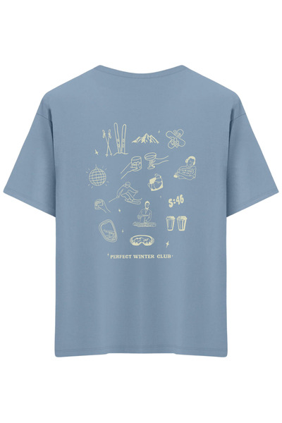 BetterThanCo Winter Club με τύπωμα Μπλουζάκι με λαιμόκοψη ποδηλάτου oversized