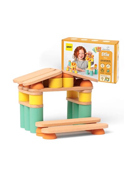 OPPI Joc de construcție, Stix, OPPI, 60 piese, 2 ani+