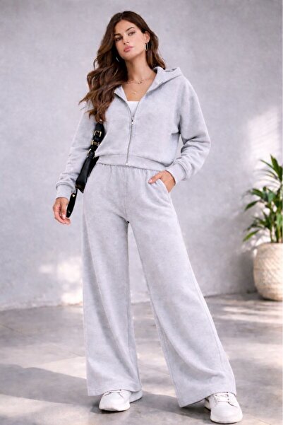 CGA Women's Sports Set Women's Hooded Zippered Set Hooded Zippered Palazzo Sw...