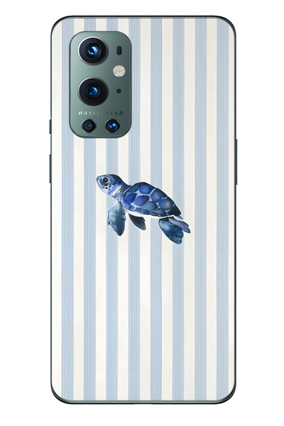 FLAMENKO حافظة هاتف شفافة متوافقة مع One Plus 9 Pro من نوع Sea Turtle منقوش