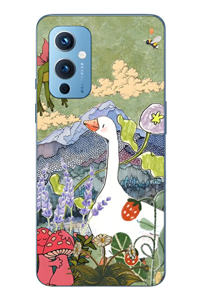 FLAMENKO حافظة هاتف شفافة متوافقة مع One Plus 9 من نوع Kaz and Nature Illustr...