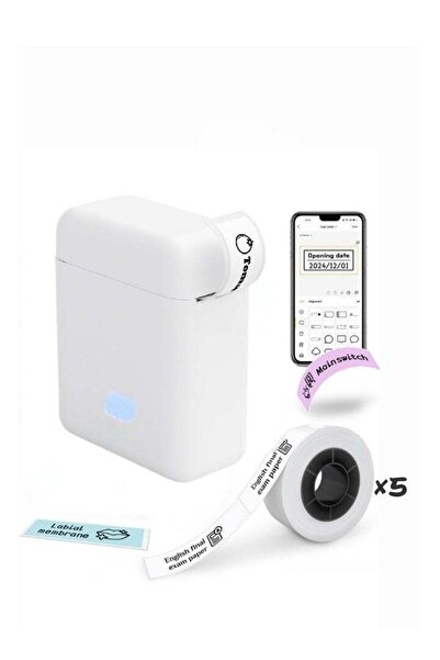 Generic Smart Printer, Label Maker Machine with Tape, Portable Bluetooth Labe...