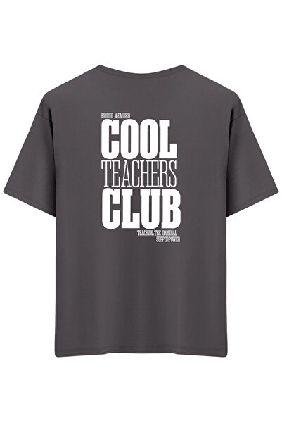 BetterThanCo Cool Teachers Club Printed Crew Neck Oversized T-Shirt