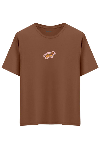 BetterThanCo Hot Dog Printed Crew Neck Oversized T-Shirt