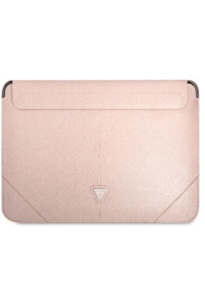 Guess Sleeve GUCS16PSATLP 16" pink/pink Saffiano Triangle Logo