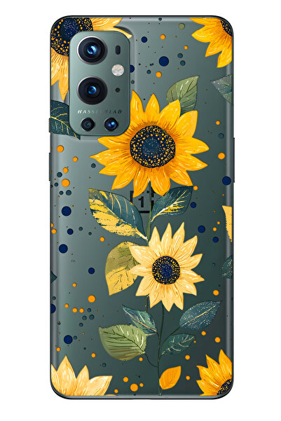 FLAMENKO One Plus 9 Pro Compatible Sunflower Patterned Patterned Transparent ...