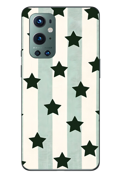 FLAMENKO حافظة هاتف شفافة متوافقة مع ون بلس 9 برو مخطط ستار منقوش