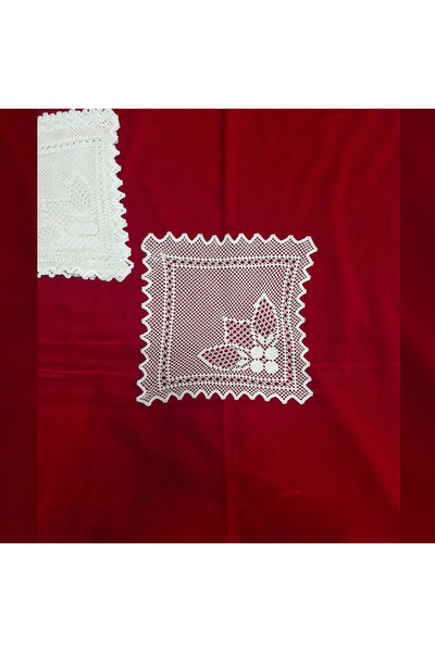 Petek Collection طقم حياكة من دانتيل قطع، غطاء مربع الشكل مصنوع يدويًا بنسبة ...