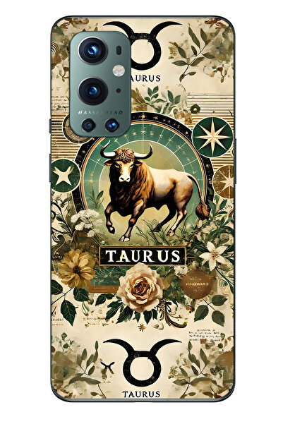 FLAMENKO حافظة هاتف شفافة متوافقة مع One Plus 9 Pro من نوع Taurus منقوش