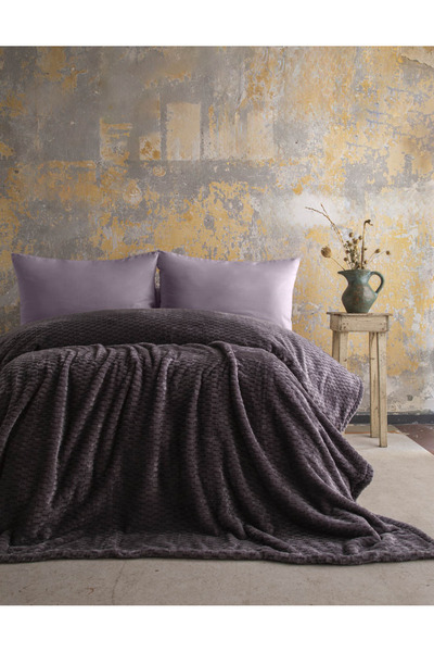 Apricitas HOME Μονό άτομο Trusty Ανθρακί ζακάρ μοτίβο κουβέρτα 160x220 CM