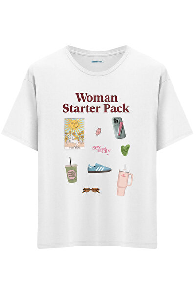 BetterThanCo Woman Starter Pack Printed Crew Neck Oversized T-Shirt