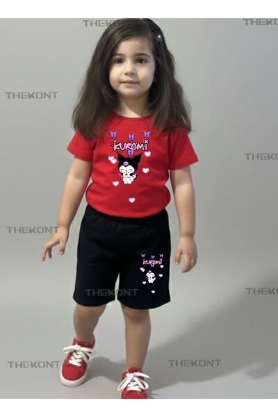 THEKONT طقم أطفال من KIRROMİ 2704 يتكون من شورت مطبوع وتي شيرت