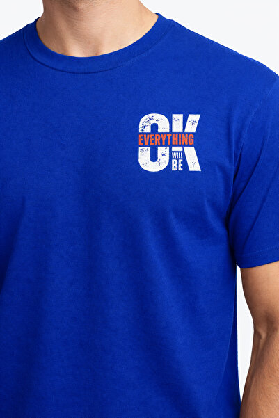 CLAYES Unisex 100% Cotton Crew Neck "Everything Will Be Ok" Printed Oversized...