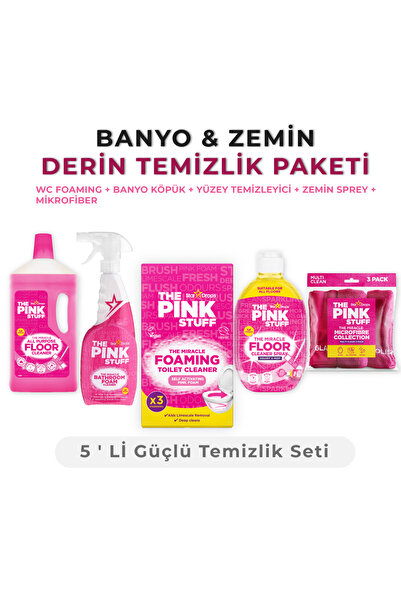 ThePinkStuff Banyo & Zemin Derin Temizlik Paketi-5'li Güçlü Temizlik Paketi