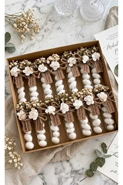 Luxora Gift Söz, Nişan, Nikah , Doğum Günü Hediyelik Cam Tüp Şişede Badem Şek...