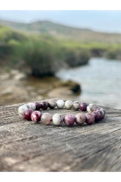 Zodyak Doğal Taş حجر روبيليت 8 ملم (تورمالين وردي) سوار من الحجر الطبيعي للرج...