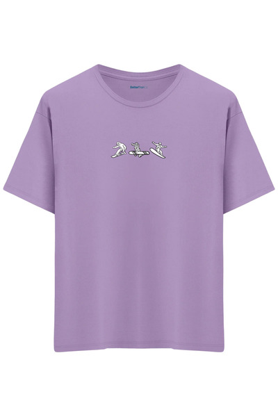 BetterThanCo Μπλουζάκι Born To Board με τύπωμα Crew Neck oversized