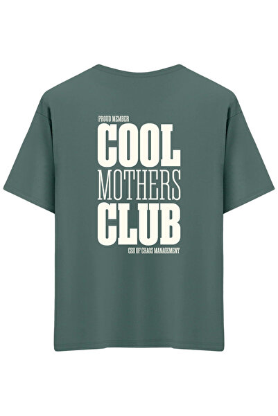 BetterThanCo Cool Mothers Club Printed Crew Neck Oversized T-Shirt