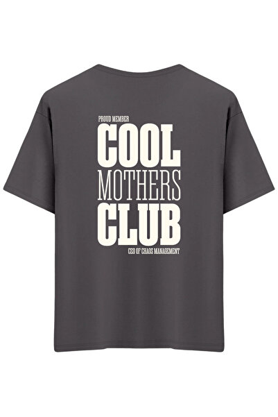 BetterThanCo Cool Mothers Club Printed Crew Neck Oversized T-Shirt
