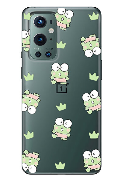 FLAMENKO حافظة هاتف شفافة متوافقة مع One Plus 9 Pro من نوع Frog منقوش