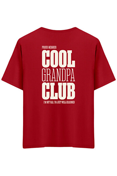 BetterThanCo Cool Grandpa Club Printed Crew Neck Oversized T-Shirt