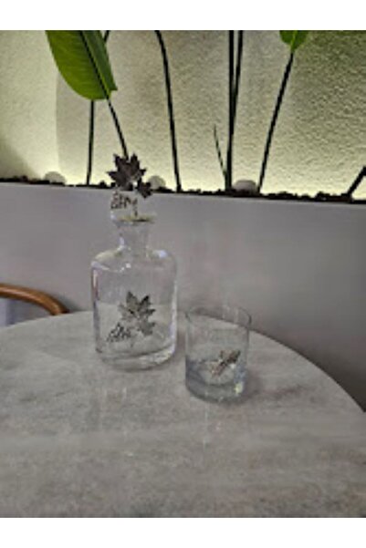 MİMSEGÜN DEKOR Silver Grape Figured Whisky Glass Single Piece