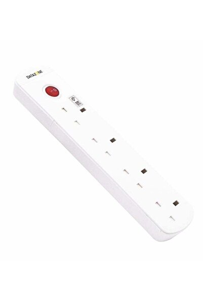 Datazone Power Extension Cord 13A 4 Sockets 2M White