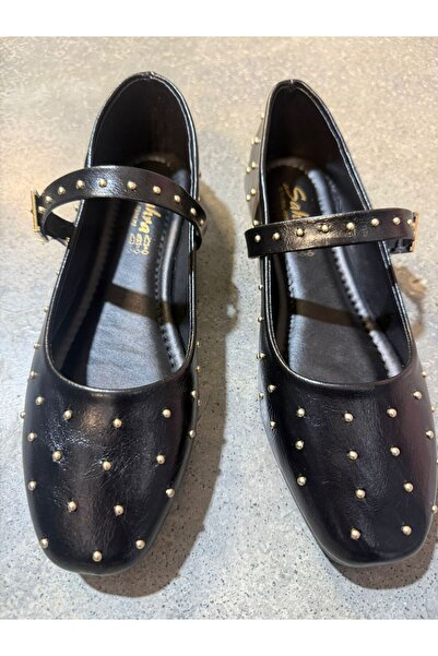 PLN SHOES Comfortable Sole Women's Black Daily Ballerina Buckle Adjustable Li...