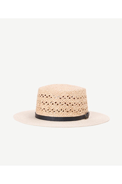 Yargıcı Delik Detaylı Hasır Kaplin Şapka