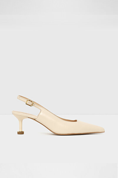 Aldo ANCA-TR - Kadın Ekru Hakiki Deri Arkası Açık Topuklu Ayakkabı